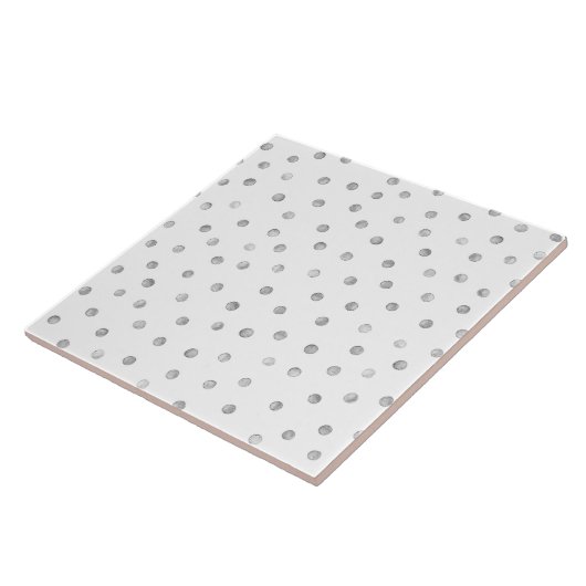 Gray White Confetti Stip Pattern Tegeltje (Zijkant)