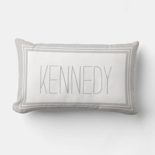 Gray White Custom Monogram Name Keepomwille Kussen (Voorkant)