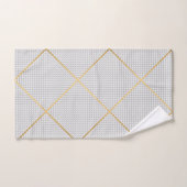 GRAY WHITE GOLD MERMAID SCALE PATROON BAD HANDDOEK (Handdoek)