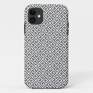 Gray & White Greek Key Pattern iPhone 5 Hoesje