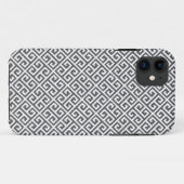 Gray & White Greek Key Pattern iPhone 5 Hoesje (Achterkant (horizontaal))