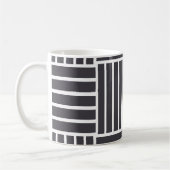 Gray White Horizontal Vertical Stripes Koffiemok (Links)