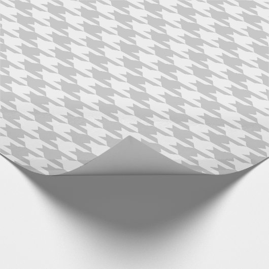 Gray & White Houndstooth Pattern Cadeaupapier (Hoek)
