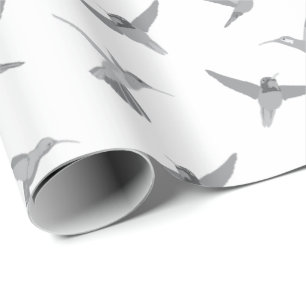 Gray White Hummingbird gevlekt Cadeaupapier