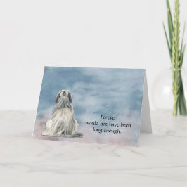 Gray White Lhasa Apso Dog Sympathy Card Feestdagen Kaart