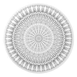 Gray White Mandala Modern Keramische Knop