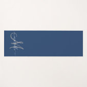 Gray White Monogram Navy Blue Yoga Mat (Voorkant (horizontaal))