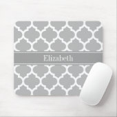 Gray White Moroccan #5 Dark Grey Name Monogram Muismat (Met muis)