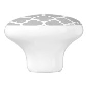Gray White Moroccan #5 Mint Name Monogram Keramische Knop (Zijkant)