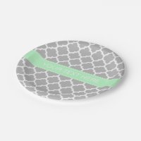 Gray White Moroccan #5 Mint Name Monogram