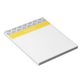 Gray White Moroccan #5 Pineapple Name Monogram Notitieblok (Schuin)