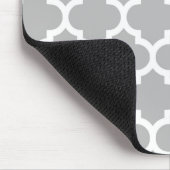 Gray White Moroccan Quatrefoil Pattern #5 Muismat (Hoek)