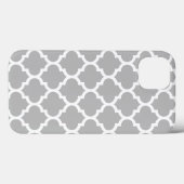 Gray White Moroccan Quatrefoil Pattern #5 V Case-Mate iPhone Case (Achterkant (horizontaal))