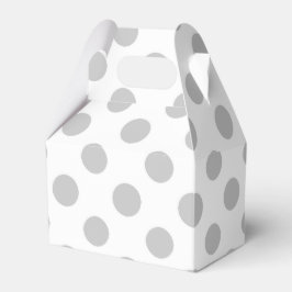 Gray White Polka Dots Pattern Bedankdoosjes