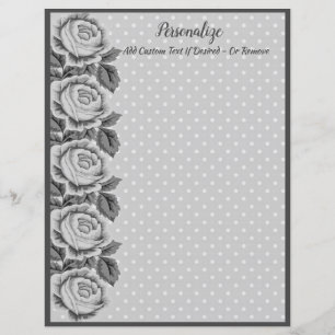 Gray & White Polka Dots Rozen Border