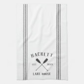 Gray & White Rustic Oars Specialized Lake House Theedoek (Verticaal)