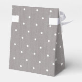Gray & White Small Polka Dots Modern Chic Bedankdoosjes (Achterkant)