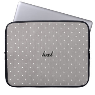 Gray & White Small Polka Dots Modern Chic Laptop Sleeve