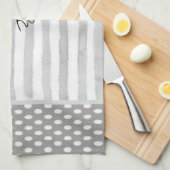 Gray White Stripe Kitchen Hand Towel Theedoek (Quarter Fold)