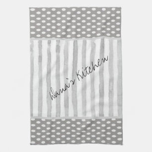 Gray White Stripe Kitchen Hand Towel Theedoek