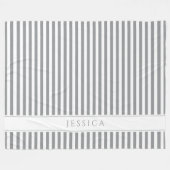 Gray & White Striped Farmhouse Pattern Name Fleece (Voorkant (Horizontaal))