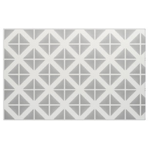 Gray White Trendy Triangles Pattern Fabric Stof