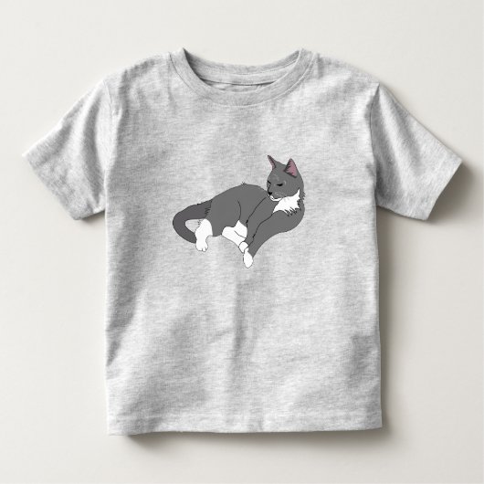 Gray & White Tuxedo Cat Kinder Shirts (Voorkant)