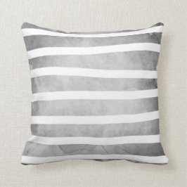 Gray White Waterverf Stripes Patroon Kussen
