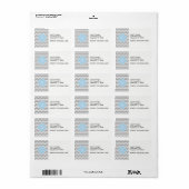 Gray Wht Chevron Lt Blue Quatrefoil Monogram Etiket (Full Sheet)