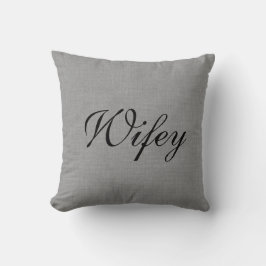 Gray Wifey Mrs Pillow Kussen
