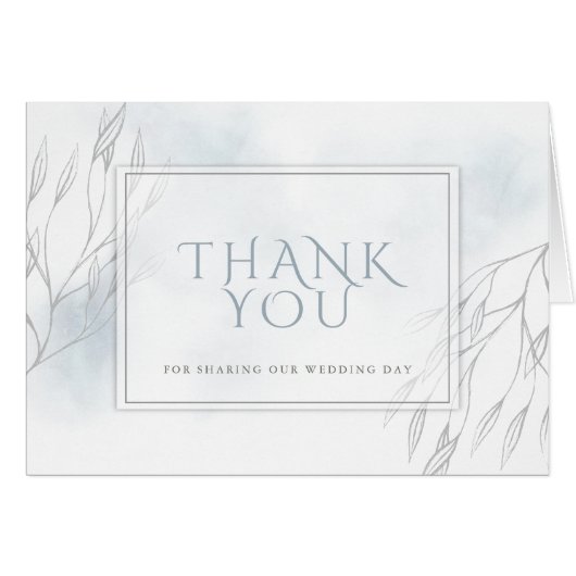 Gray Willow Branch en Dusty Blue Waterverf (Voorkant Horizontaal)