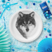 Gray Wolf aantrekkelijk Papieren Bordje (Feest)