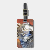 Gray Wolf Art schilderen Bagagelabel (Voorkant verticaal)