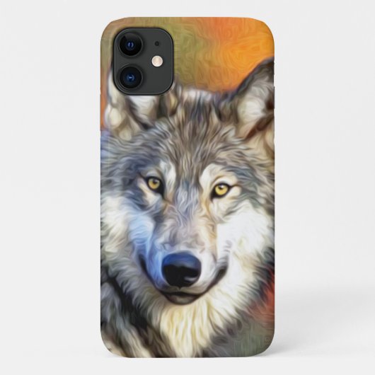 Gray Wolf Art schilderen Case-Mate iPhone Case (Achterkant)