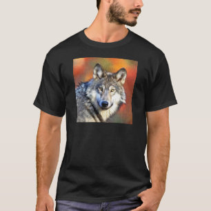 Gray Wolf Art schilderen T-shirt