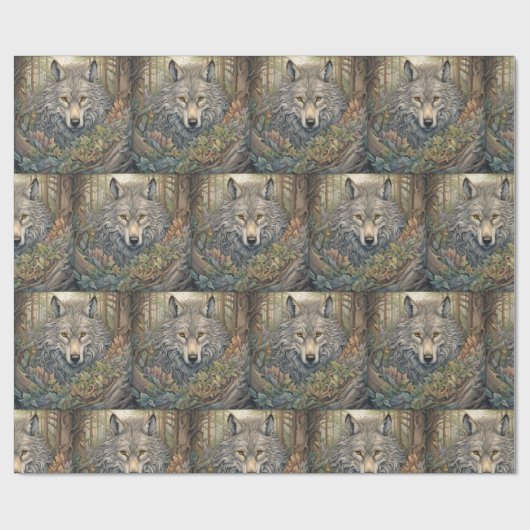 Gray Wolf Cadeaupapier (Vlak)