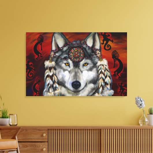 Gray Wolf Canvas Afdruk (Insitu (Woonkamer))