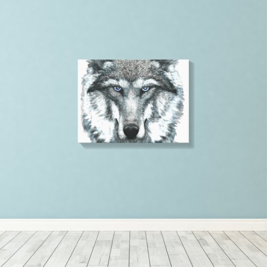Gray Wolf Canvas Afdruk (Insitu (Houten vloer))