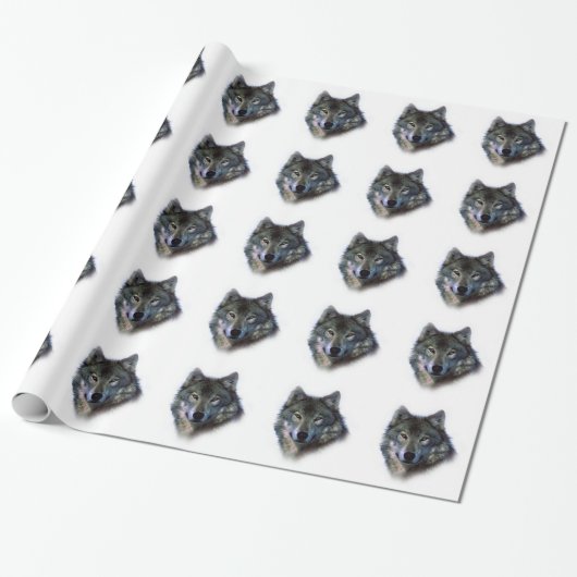 Gray Wolf Eyes Cadeaupapier (Uitgerold)
