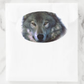 Gray Wolf Eyes Ovale Sticker (Tas)
