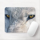 Gray Wolf Eyes Tapis de souris d'art faunique (Avec souris)