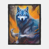 Gray Wolf Fleece Blanket Deken (Voorkant)