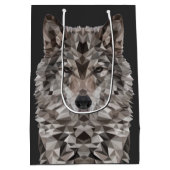 Gray Wolf Geometric Portret Medium Cadeauzakje (Achterkant)
