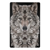 Gray Wolf Geometric Portret Mini Klembord (Achterkant)
