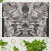 Gray Wolf Geometric Portret Theedoek (Gevouwen)