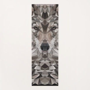 Gray Wolf Geometric Portret Yogamat