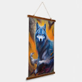 Gray Wolf Hangend Wandkleed (Gebogen)