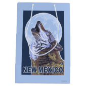 Gray Wolf Howling New Mexico Medium Cadeauzakje (Achterkant)