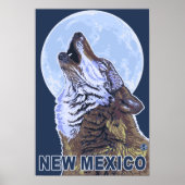 Gray Wolf Howling New Mexico Poster (Voorkant)
