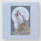 Gray Wolf Howling New Mexico Stenen Onderzetter (Voorkant)